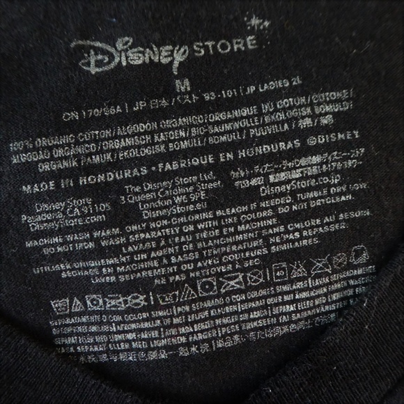 Disney Store Tee Hidden Mickey T Shirt Black V M - Picture 5 of 5